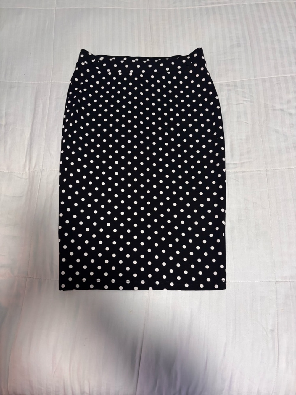 H&M Black Pencil Skirt with White Polka Dots